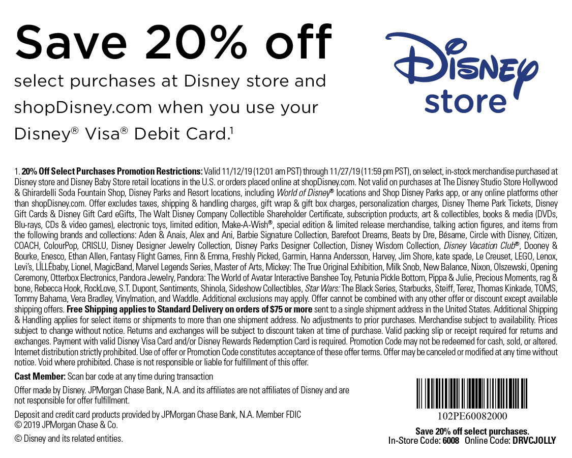 2019 Holiday 20% Off – Disney Debit